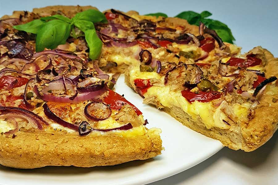 Pizza low-carb glutenfrei sojafrei superfood leinsamen pizzateig backmischung pizzamischung keto