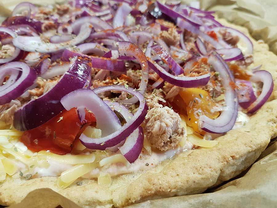 Pizza low-carb glutenfrei sojafrei superfood leinsamen pizzateig backmischung pizzamischung keto
