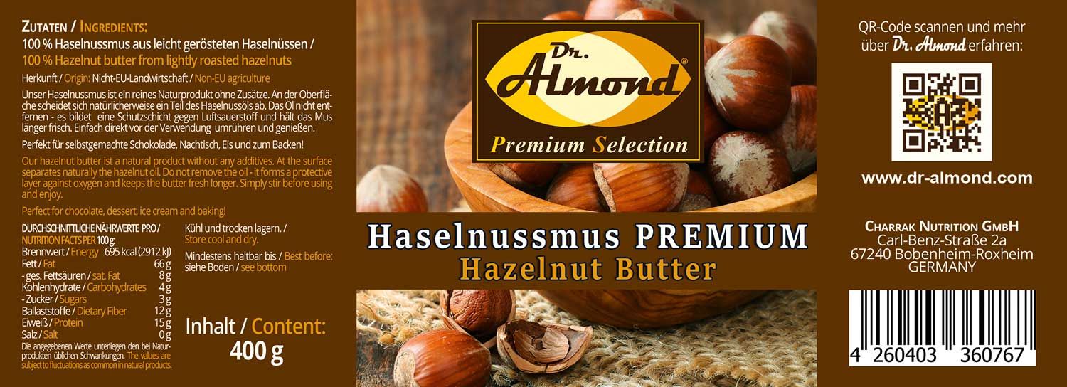 Haselnussmus PREMIUM vegan extra-fein für selbstgemachten Brotaufstrich & Schokocreme 400 g – Bild 3