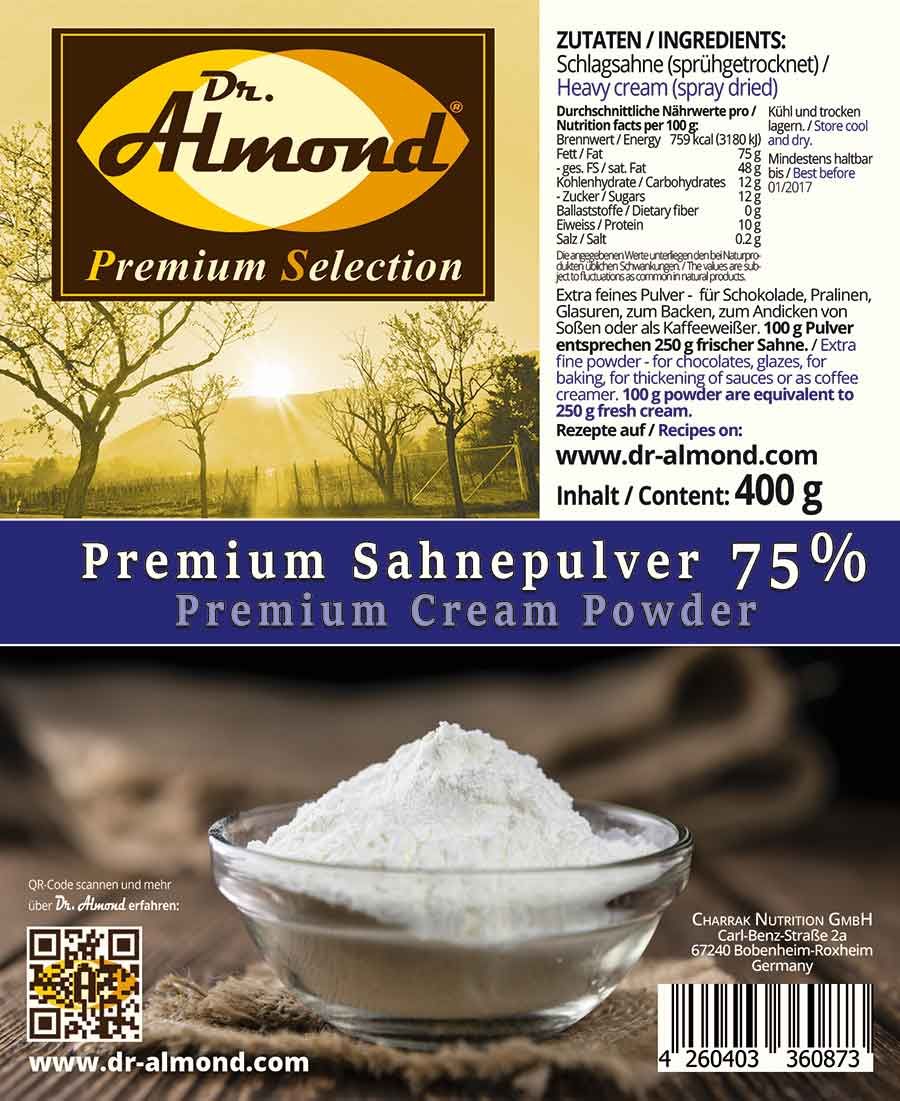 Premium Sahnepulver 75 % 400 g extra feines Pulver für selbstgemachte low carb Schokolade – Bild 3