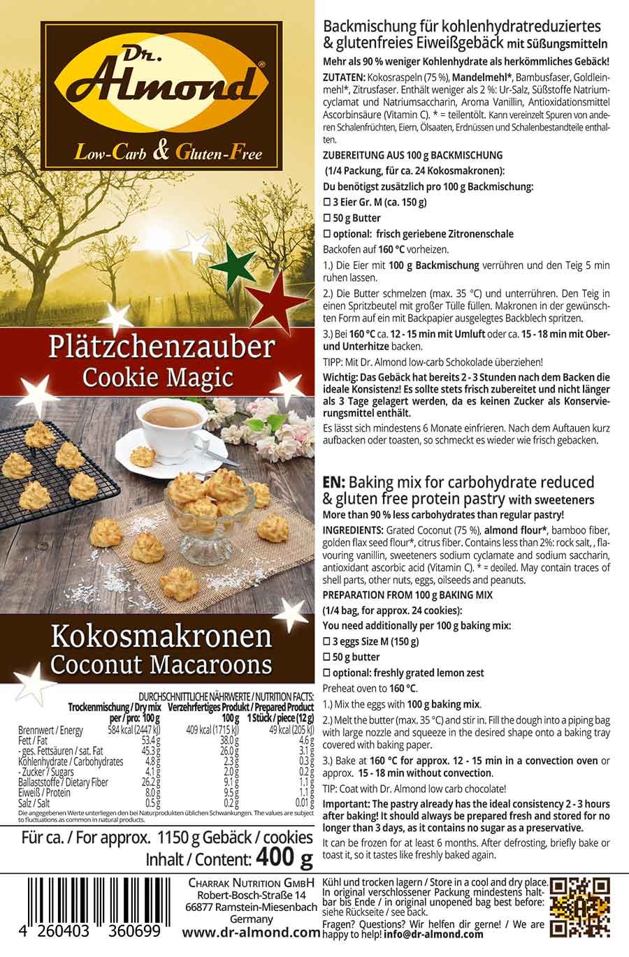 Plätzchenzauber-KOKOSMAKRONEN low carb zuckerfrei glutenfrei