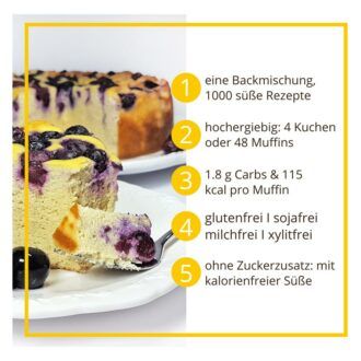 KUCHENZAUBER Classic Backmischung für Kuchen, Muffins, Pfannkuchen und mehr – low-carb, glutenfrei, sojafrei, keto Kuchenmischung