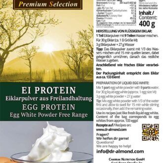 EI PROTEIN Eiklarpulver aus Freilandhaltung Aufschlagfähig, Geschmacksneutral, zum Backen und für Shakes