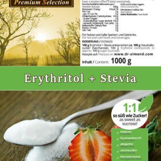 Erythritol + Stevia kalorienfreier low carb Zuckerersatz Erythrit extra fein 1:1 so süß wie Zucker 1000 kg
