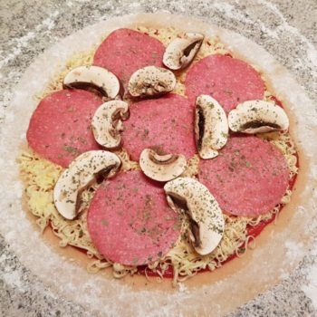 Rezept Steinofenpizza low carb glutenfrei Pizza vom Stein selbstgemacht mit Bambusfaser 42