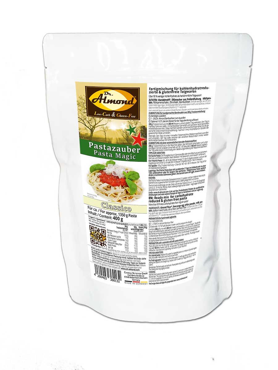 Pastazauber CLASSICO Pasta Fertigmischung für Nudeln, Spaghetti & Spätzle low carb keto glutenfrei – Bild 3