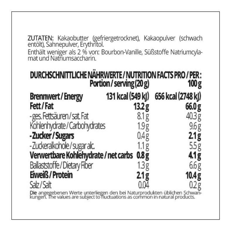 Schokoladenzauber ZARTBITTER – low-carb & keto Schokolade ohne Zuckerzusatz in Pulverform zum Selberschmelzen in 2 min