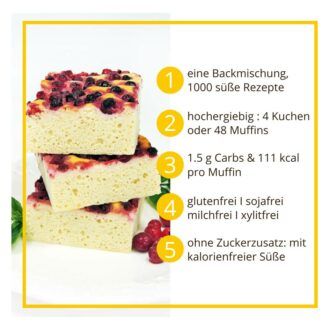 KUCHENZAUBER PUR Backmischung für Kuchen, Muffins und mehr – low-carb, glutenfrei, sojafrei, keto Kuchenmischung