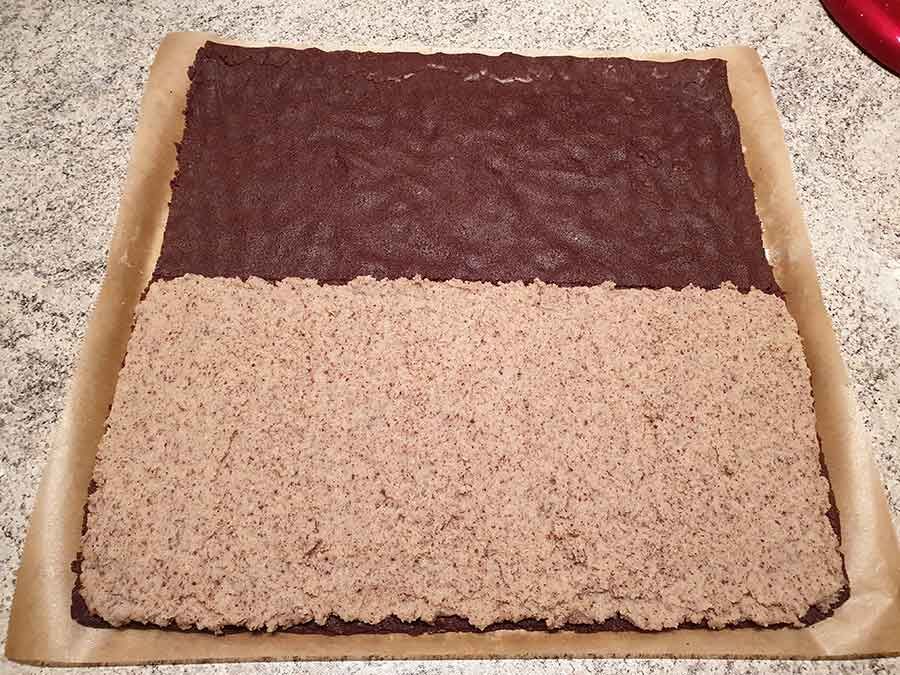 Kakaoschnitten-mit-Haselnussfuellung low carb glutenfrei Nussfix Nusskuchen