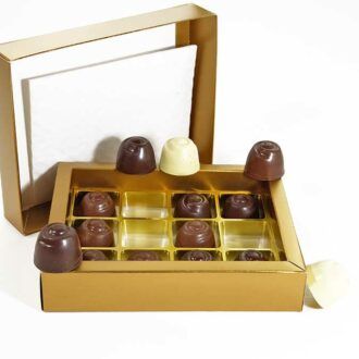 Choketo Low Carb & Keto Pralinés Großpackung mit 12 gefüllten, handgemachten Pralinen - Schokolade & Füllungen ohne Zuckerzusatz – xylitfrei