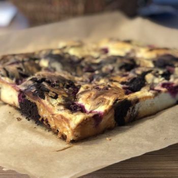 Rezept Cheesecake-Brownies mit Himbeeren lowcarb glutenfrei