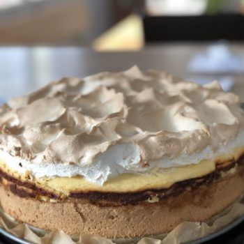 Rezept Rhabarber-Käsekuchen mit Baiserhaube lowcarb glutenfrei