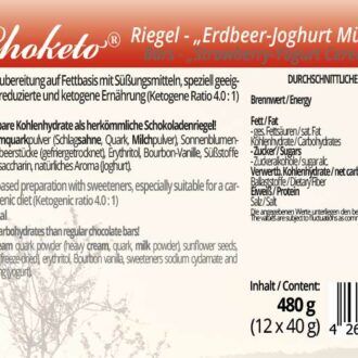 Low Carb Schokolade Schokoladenriegel Müsliriegel zuckerfrei keto maltitfrei xylitfrei Diabetikergeeignet