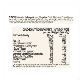 Choketo RIEGEL Erdbeer-Joghurt Müsli | low carb & keto Schokolade | handgemacht | ohne Zuckerzusatz | 12er Pack