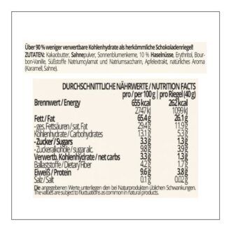 Choketo RIEGEL Haselnuss-Karamell-Crunch Müsli | low carb & keto Schokolade | handgemacht | ohne Zuckerzusatz | 12er Pack