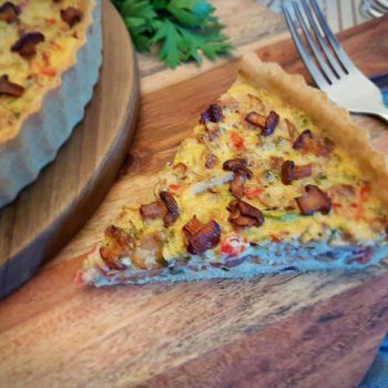 Rezept Pilzquiche mit Pfifferlingen Eierschwammerl lowcarb glutenfrei