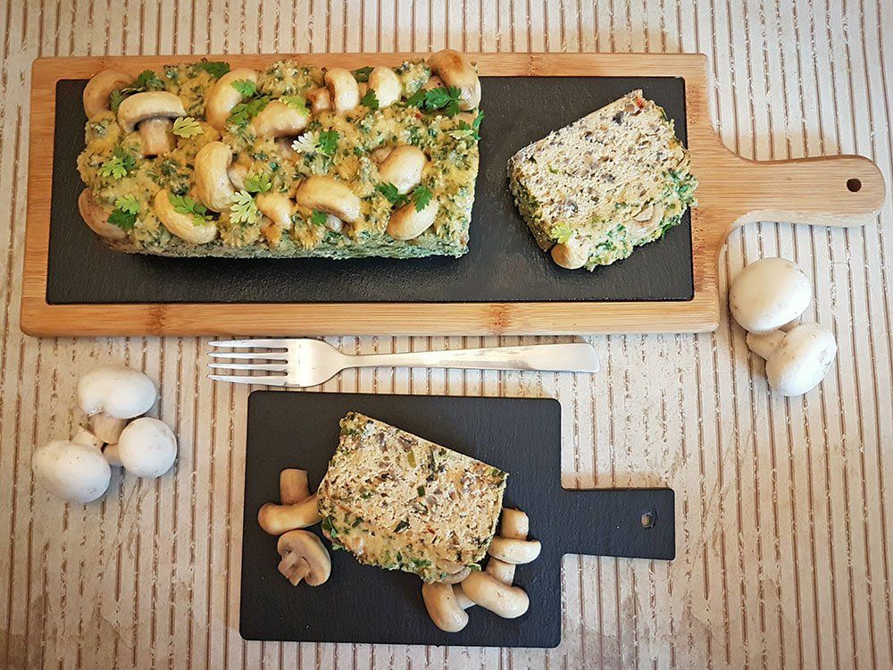 Rezept Champignonkuchen mit Cheddar lowcarb glutenfrei keto kalorienarm