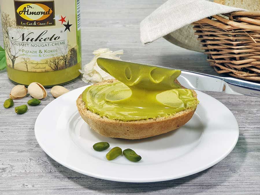 Nuketo PISTAZIE & KOKOS Gourmet Nougat-Creme low carb keto | ohne Zuckerzusatz | ohne Palmöl