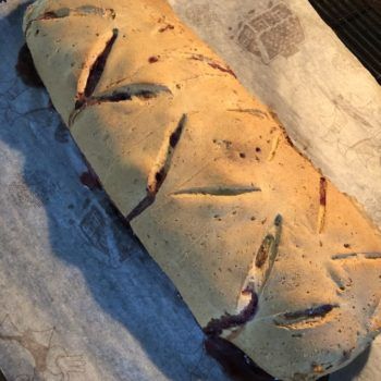 Rezept Mohn Kirsch Quark Marzipan Strudel low carb glutenfrei