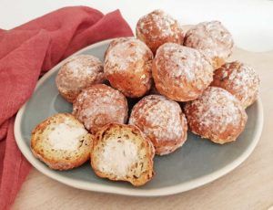 Rezept Schinken Brandteigkrapferl mit Frischkäsefülle lowcarb glutenfrei