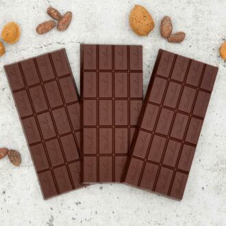 CHOKETO Low Carb & Keto Schokolade ZARTBITTER & MANDEL – 3 Tafeln – handgemacht – ohne Zuckerzusatz