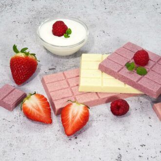 CHOKETO Low Carb & Keto Schokolade MIX-Paket FRUCHTIG & FRISCH – Joghurt-Quark + Erdbeer-Sahne + Himbeer-Joghurt – 3 Tafeln – handgemacht