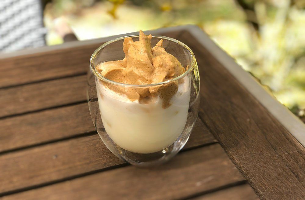 Rezept Dalgona Coffee Kaffee zuckerfrei lowcarb