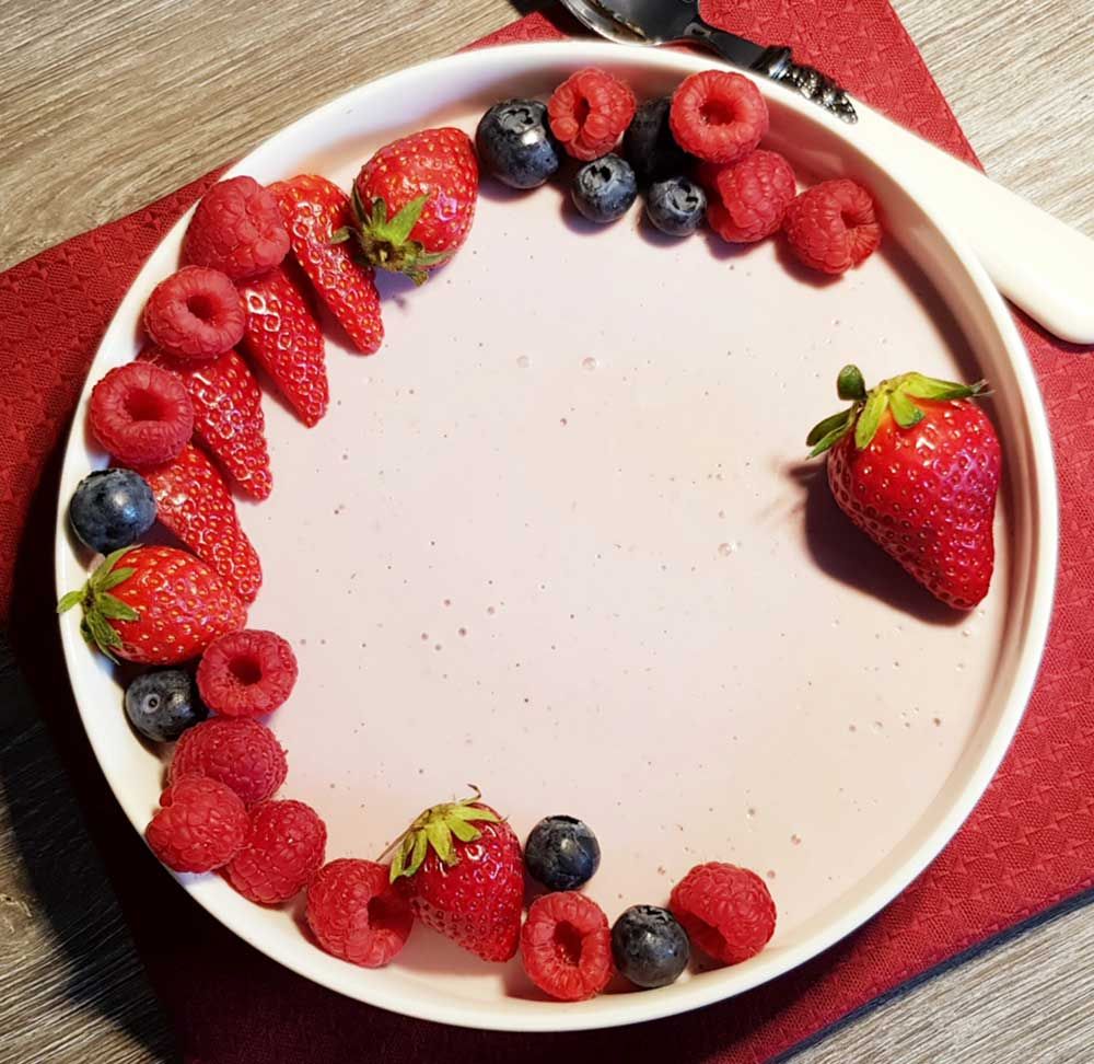 Rezept Beeren Quark Kollagenmousse lowcarb glutenfrei