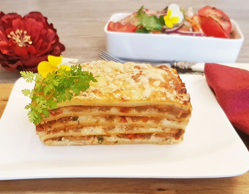 Rezept Frischkäse Gemüselasagne lowcarb glutenfrei