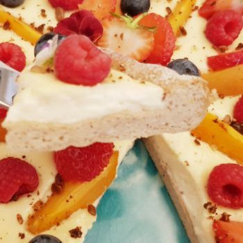 Rezept Früchte Kollagen Pizza lowcarb glutenfrei