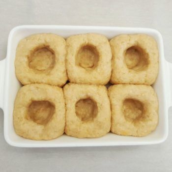 Rezept Pudding Briochebuchteln mit Fruchtcreme und Streuseln lowcarb glutenfrei