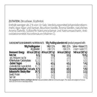 Pudding SAHNE low-carb glutenfrei keto – Puddingpulver ohne Stärke zuckerfrei laktosefrei vegan