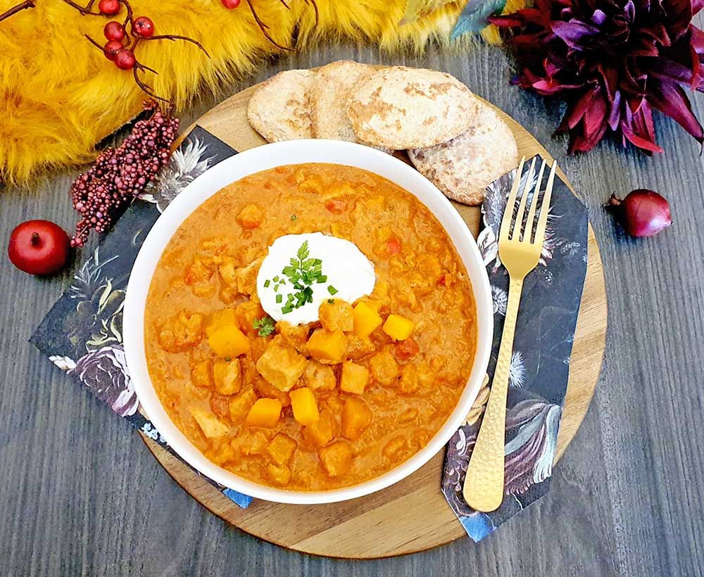 Rezept Kürbis Chicken Harissa lowcarb glutenfrei