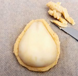 Rezept Gefüllte Birne im Mandelkleid mit Vanillesauce lowcarb glutenfrei