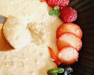 Rezept Kollagen Kokos Frühstücksbrei Bowl lowcarb glutenfrei