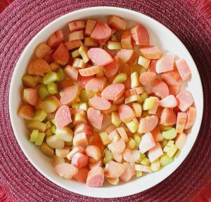 Rezept Himbeer Rhabarber Pudding Kuchen lowcarb glutenfrei keto