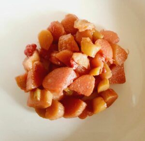 Rezept Himbeer Rhabarber Pudding Kuchen lowcarb glutenfrei keto