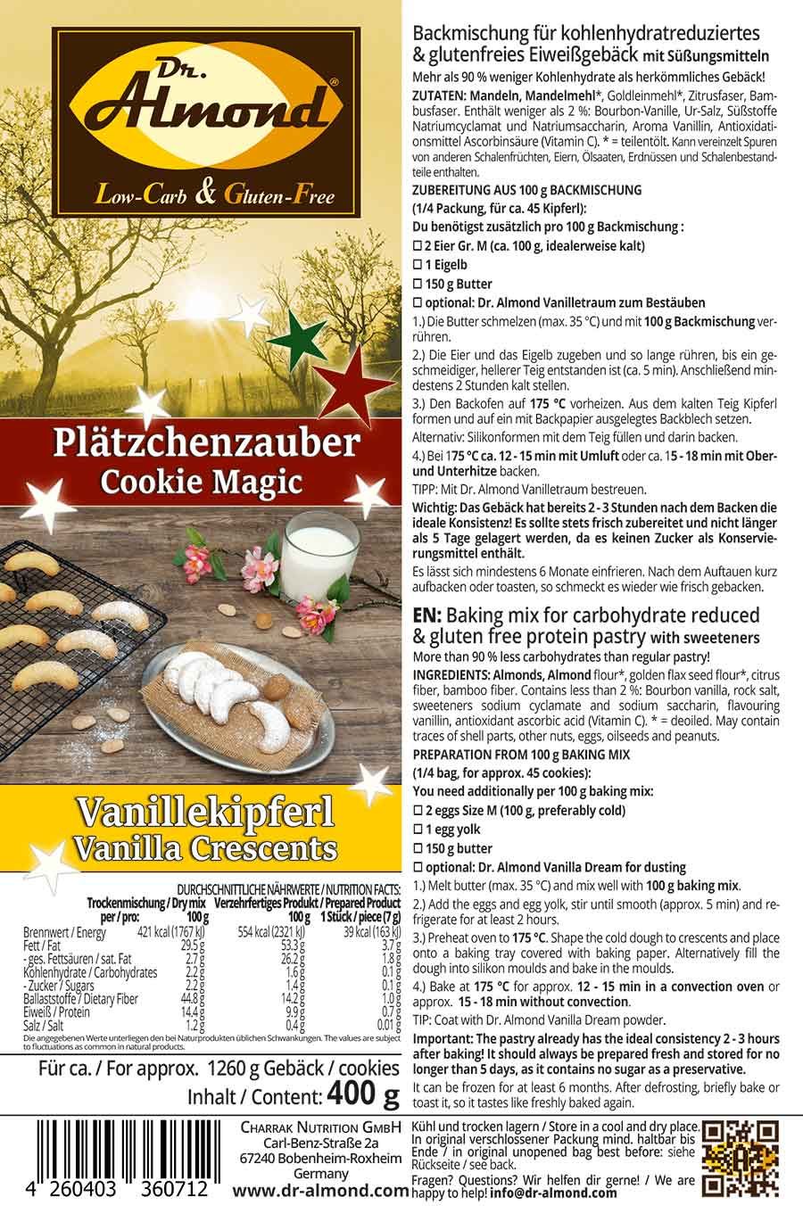 Plätzchenzauber Backmischung VANILLEKIPFERL Weihnachtskekse low-carb keto glutenfrei OHNE Zuckerzusatz – Bild 10