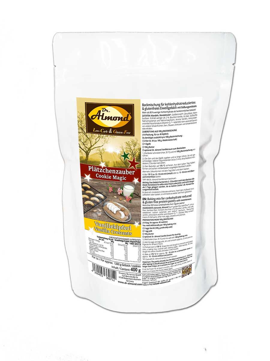 Plätzchenzauber Backmischung VANILLEKIPFERL Weihnachtskekse low-carb keto glutenfrei OHNE Zuckerzusatz – Bild 2