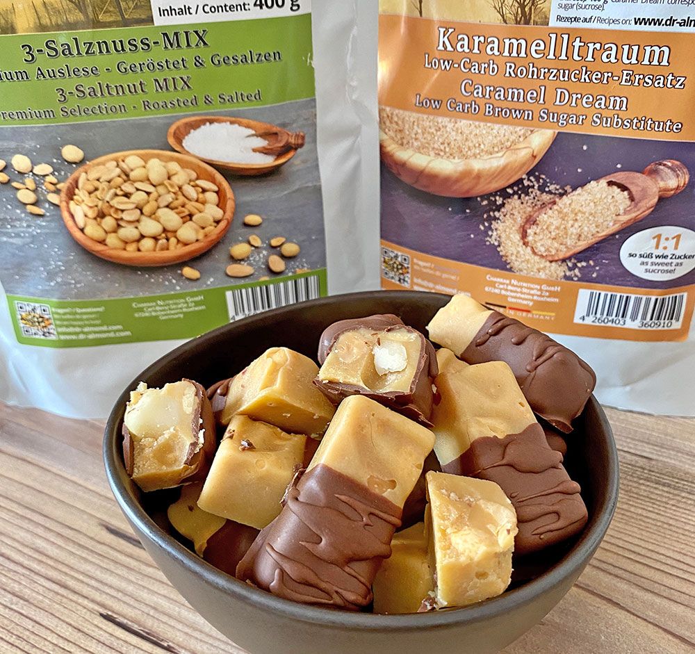 Rezept Nuss-Salz-Karamell-Bites lowcarb keto glutenfrei