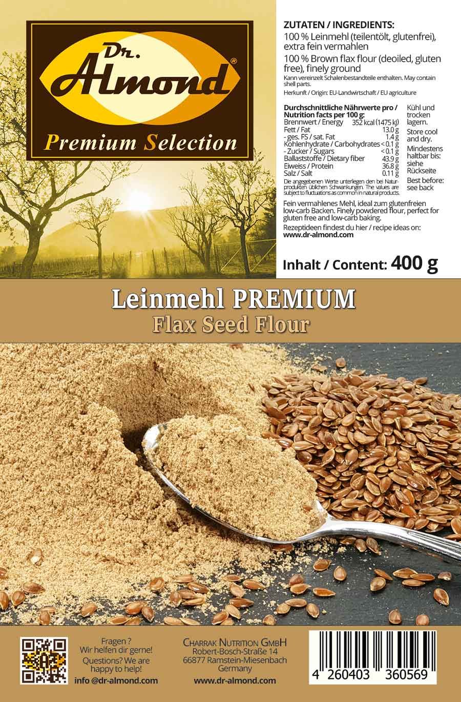 Leinmehl PREMIUM teilentölt & glutenfrei 400 g – Bild 3