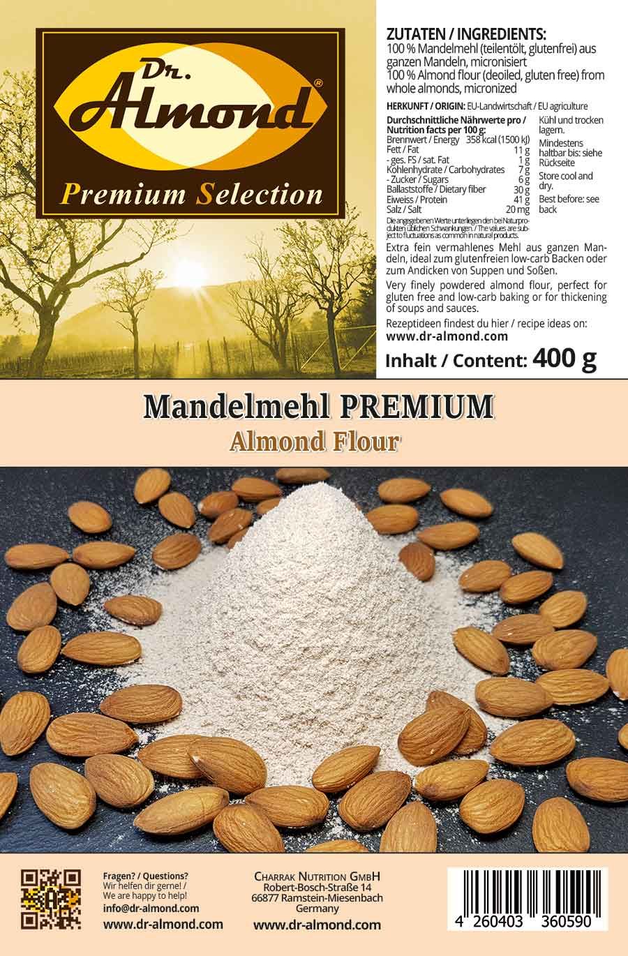 Mandelmehl PREMIUM hellbraun teilentölt 400 g – Bild 3