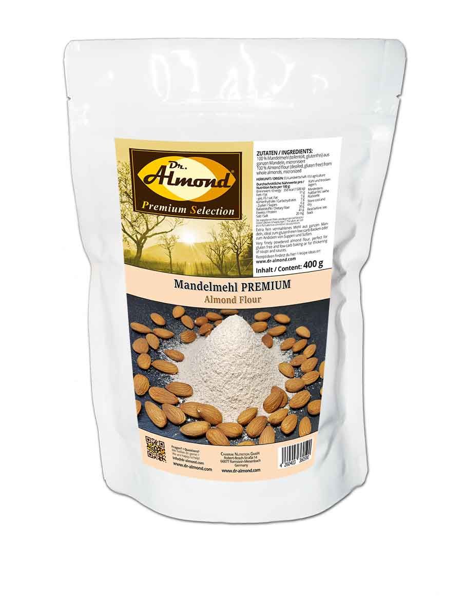 Mandelmehl PREMIUM hellbraun teilentölt 400 g – Bild 2