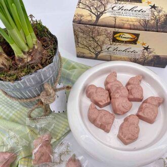 CHOKETO Frühlingsfreunde ERDBEER-SAHNE – Low Carb & Keto Schokoladenfiguren – handgemacht