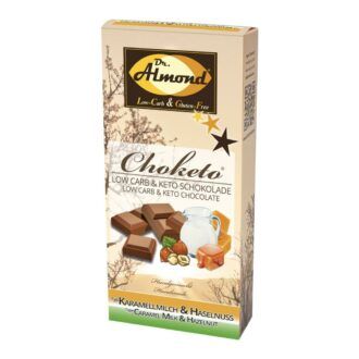 CHOKETO Low Carb & Keto Schokolade KARAMELLMILCH & HASELNUSS – 3 Tafeln – handgemacht – ohne Zuckerzusatz