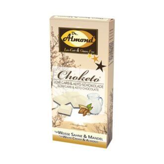 CHOKETO Low Carb & Keto Schokolade WEISSE SAHNE & MANDEL – 3 Tafeln – handgemacht – ohne Zuckerzusatz