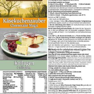 KÄSEKUCHENZAUBER KOLLAGEN Fertigmischung für -Protein-Käsekuchen – low-carb, glutenfrei, sojafrei, keto Käsekuchenhilfe