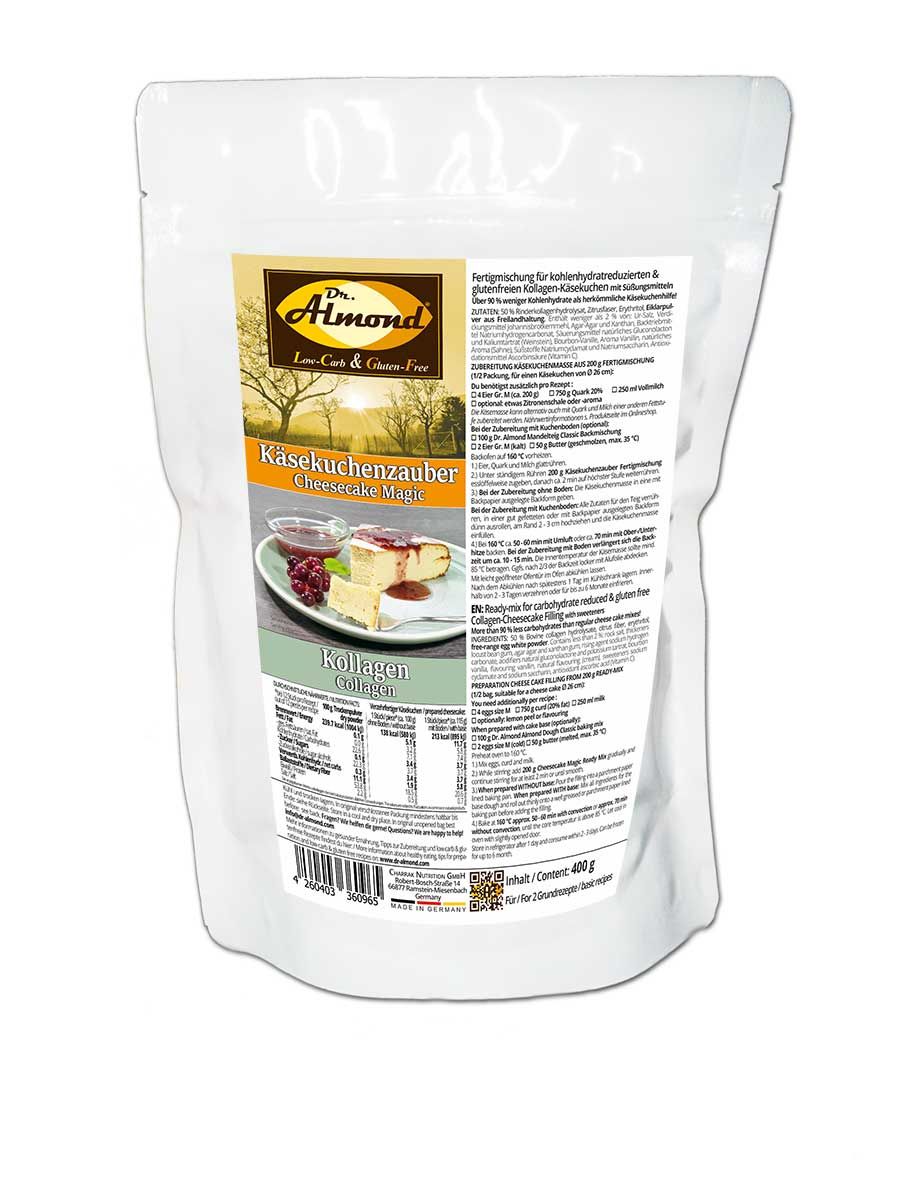 KÄSEKUCHENZAUBER KOLLAGEN Fertigmischung für -Protein-Käsekuchen – low-carb, glutenfrei, sojafrei, keto Käsekuchenhilfe