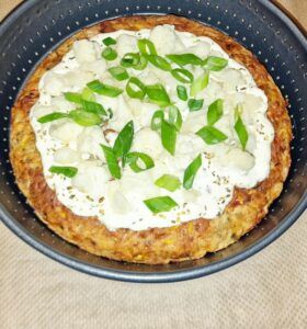 Rezept Blumenkohl Hackfleisch Pizzakuchen lowcarb keto glutenfrei