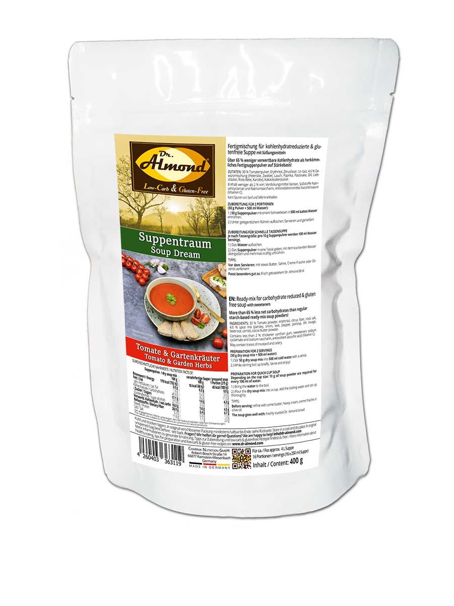 Suppentraum Tomate & Gartenkräuter Tütensuppe low-carb glutenfrei keto vegan
